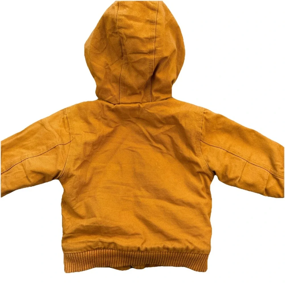 Carhartt Infant Toddler Quilted Lined Tan Hooded Full Zip Jacket 12‎ Months